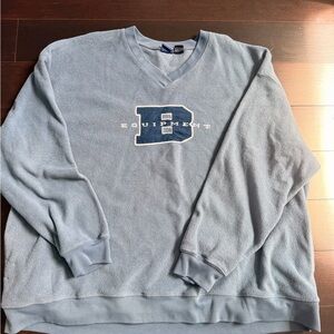 Vintage Bum Equipment Men's Light Blue V-Neck Fleece Sweatshirt